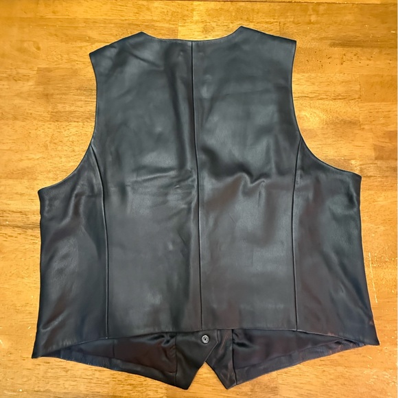 Madewell Black Lambs Leather Vest 14 - Picture 2 of 8